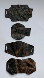 4 x RIJWIELBELASTINGPLAATJES, Antiek en Kunst, Antiek | Koper en Brons, Verzenden, Brons