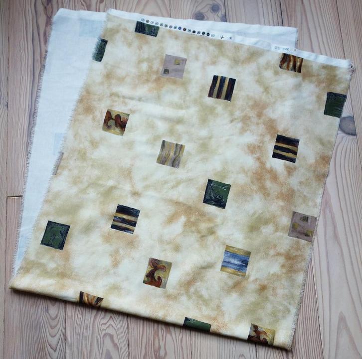 Leuke lap stof met gekleurde blokken/ vierkanten, Hobby en Vrije tijd, Stoffen en Lappen, Nieuw, Katoen, 30 tot 120 cm, 30 tot 200 cm