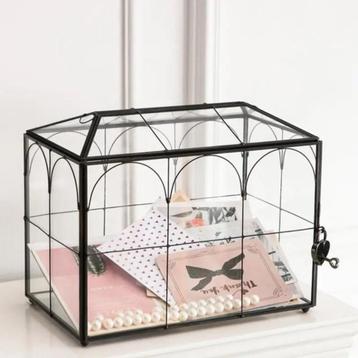 Luxe Zwarte Glazen Enveloppenkist met Slot – 26 cm beschikbaar voor biedingen