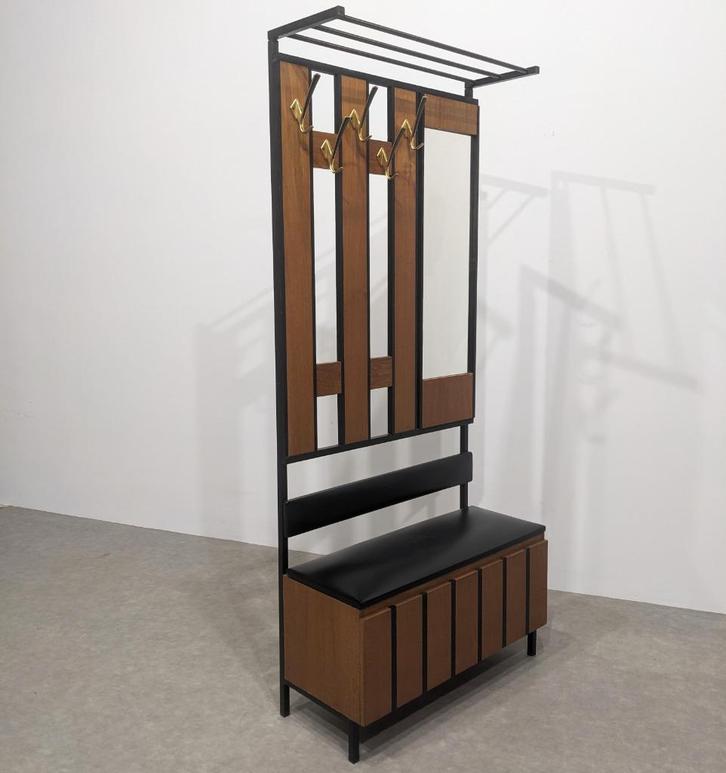 Vintage Kapstok met opbergruimte, Huis en Inrichting, Woonaccessoires | Kapstokken, Gebruikt, Wandkapstok, Minder dan 100 cm, Hout