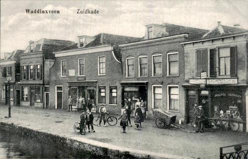 Waddinxveen - Zuidkade - Winkel, Verzamelen, Ansichtkaarten | Nederland, Ongelopen, Zuid-Holland, Voor 1920, Ophalen of Verzenden