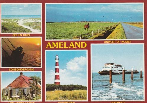 AMELAND Zee Duin Avond Onweer Paard Vuurtoren Veerboot, Verzamelen, Ansichtkaarten | Nederland, Gelopen, Waddeneilanden, 1980 tot heden