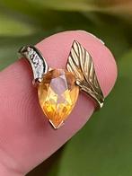 Prachtige 8 karaat geelgouden vintagering met citrien, Sieraden, Tassen en Uiterlijk, Ringen, Geel, Ophalen of Verzenden, Zo goed als nieuw