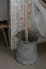 WC-Borstelhouder -Ouderwets kan zinc - Landelijk stoer, Huis en Inrichting, Ophalen of Verzenden, Nieuw, Overige kleuren, Overige typen