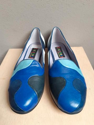 Nieuw in doos- loafers-leer-mt38-meerdere tinten blauw+wit beschikbaar voor biedingen