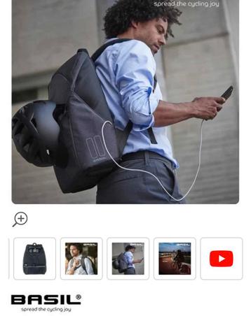 NEW BASIL Muto rugtas laptoptas  fietstas met LED 18L 80€ beschikbaar voor biedingen