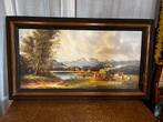 Prachtig Oud Schilderij druk ,Berglandschap, Antiek en Kunst, Ophalen of Verzenden