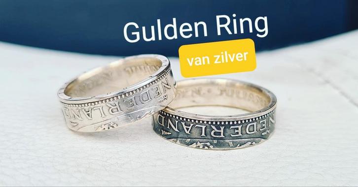 Nostalgische Zilveren Ring! Gemaakt uit Zilveren Gulden Munt, Sieraden, Tassen en Uiterlijk, Ringen, Nieuw, Dame of Heer, Zilver
