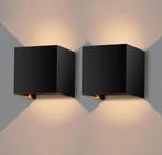 Twee zwarte wandspotjes, Huis en Inrichting, Ophalen, Metaal of Aluminium, Zo goed als nieuw, Led