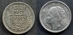25 cent 1943 ep Pr, Postzegels en Munten, Munten | Nederland, Verzenden, Koningin Wilhelmina, 25 cent, Zilver