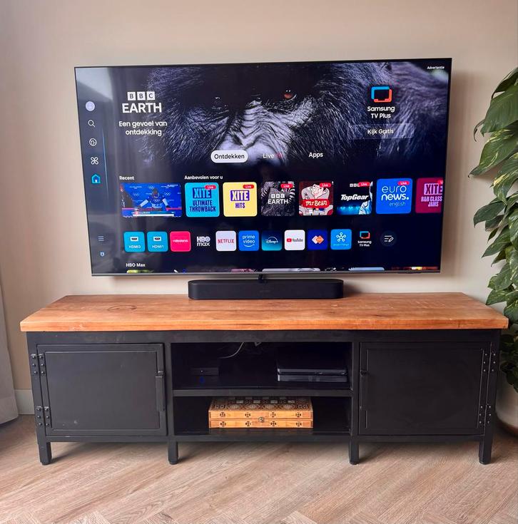 Industrieel TV meubel Haco, Huis en Inrichting, Kasten | Televisiemeubels, Gebruikt, Minder dan 100 cm, 150 tot 200 cm, 25 tot 50 cm