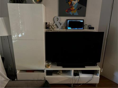 TVmeubel+hoge kast IKEA type BESTA, Huis en Inrichting, Kasten | Televisiemeubels, Zo goed als nieuw, Minder dan 100 cm, Minder dan 50 cm
