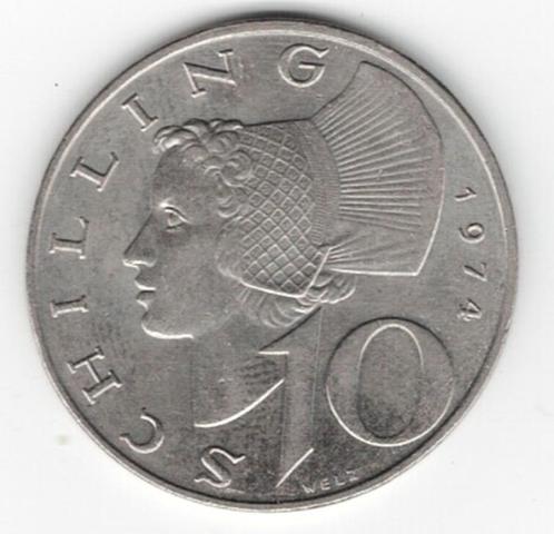 25-879 Oostenrijk 10 schilling 1974, Postzegels en Munten, Munten | Europa | Niet-Euromunten, Losse munt, Oostenrijk, Verzenden