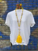 Ibiza Ketting met Gele Kwast, Verzenden, Geel, Zo goed als nieuw, Overige materialen