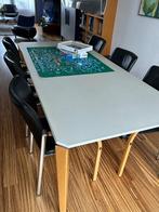 Leolux Eettafel / bosbloemen, Huis en Inrichting, Ophalen, Gebruikt, Overige materialen, 200 cm of meer