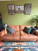 Leren bank. Vandaag weg!!, Huis en Inrichting, Ophalen, Gebruikt, Tweepersoons, Rechte bank