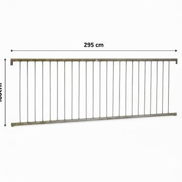 Gegalvaniseerde ijzeren hekken 295 x 100 cm - 90 stuks beschikbaar voor biedingen