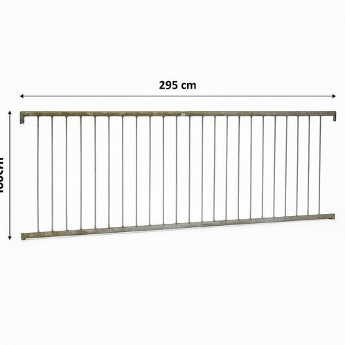Gegalvaniseerde ijzeren hekken 295 x 100 cm - 90 stuks, Tuin en Terras, Tuinhekken en Hekwerk, Gebruikt, Spijlenhekwerk, IJzer