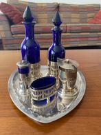 Gero tafelstel: Verzilverd met kobaltblauw glas 1941, Antiek en Kunst, Ophalen of Verzenden
