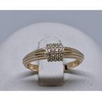 14 Karaat gouden fantasie ring zirkonia, Nieuw, Met strass, Goud, Goud