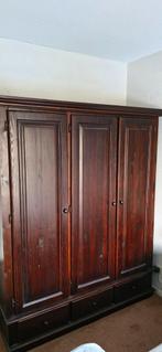 Teakhouten kledingkast met legplanken en hanggedeelte, Ophalen, Teakhout, 150 tot 200 cm, Met hangruimte