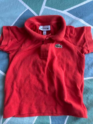 Lacoste baby polo rood – maat 74 (9-12 maanden) beschikbaar voor biedingen