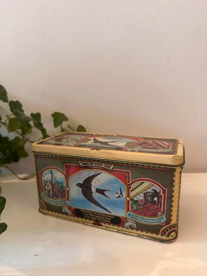 Vintage blik zwaluw lucifers, Verzamelen, Blikken, Gebruikt, Overige, Overige merken, Ophalen of Verzenden
