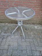 tuintafel aluminium met glasplaat rond, Ophalen of Verzenden