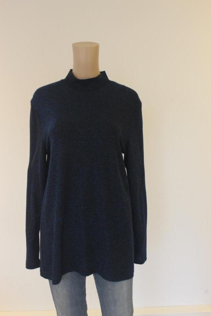 Another Label zwarte top met blauwe glinsters maat 44, Kleding | Dames, Tops, Zo goed als nieuw, Maat 42/44 (L), Zwart, Lange mouw