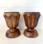 Houten kaarsen standaard Set, Huis en Inrichting, Ophalen of Verzenden, Gebruikt, Metaal