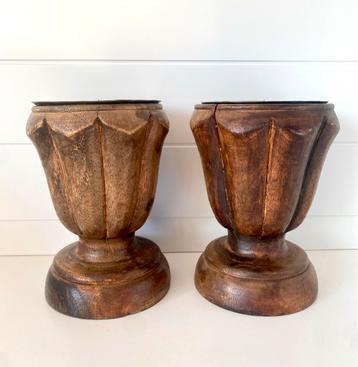 Houten kaarsen standaard Set beschikbaar voor biedingen