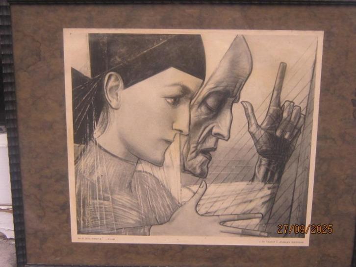 J.Th TOOROP , Mooie Prent/Litho Jeugd en Ouderdom Kartellijs, Antiek en Kunst, Kunst | Litho's en Zeefdrukken, Ophalen