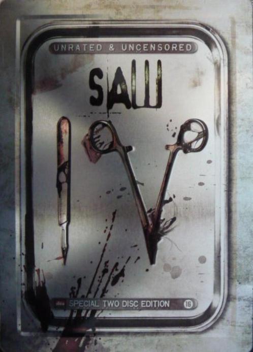 2 DVD Horror: Saw IV; Special two disc edition, steelcase., Cd's en Dvd's, Dvd's | Tv en Series, Zo goed als nieuw, Horror, Vanaf 16 jaar