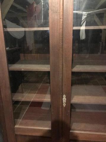 vitrinekast antiek antieke kast met glas teak beschikbaar voor biedingen
