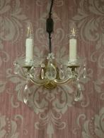 Vintage Franse barok wandlamp met kristal, Ophalen of Verzenden, Gebruikt, Glas, Vintage