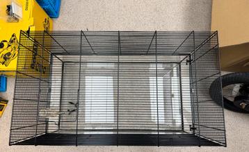 Ruime hamsterkooi / knaagdierkooi – glas & gaas beschikbaar voor biedingen