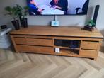 Massief teak hout tv kast met lades, Ophalen, 150 tot 200 cm, Zo goed als nieuw, Minder dan 100 cm