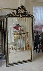 Imposante antieke TOOGSPIEGEL met KUIF  Napoleon III spiegel, Ophalen, Rechthoekig, 50 tot 100 cm, 150 tot 200 cm