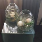 SET BEWERKTE VAZEN OPGEMAAKT, Huis en Inrichting, Ophalen, Overige kleuren, Minder dan 50 cm, Glas
