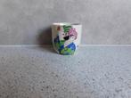 Sake kopje 60 ml. Japans Geisha Kimono Groen Blauw Waaier, Antiek en Kunst, Ophalen of Verzenden