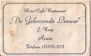 Suikerzakje Arum " De gekroonde Leeuw" 60er jaren beschikbaar voor biedingen