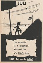 Retro reclame 1952 Liga Bergen op Zoom juli aan zee, Verzamelen, Retro, Ophalen of Verzenden, Overige typen