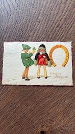 Kinderen. Jongen geeft klaver aan meisje, hoefijzer, Verzamelen, Ansichtkaarten | Themakaarten, Ophalen of Verzenden, Voor 1920