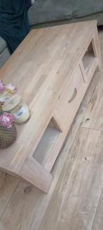 Massief houten salontafel, white wash, Huis en Inrichting, Gebruikt, Ophalen
