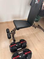 Dumbel verstelbaar 2 stuks en bankje, Ophalen, Gebruikt, Krachtstation, Armen