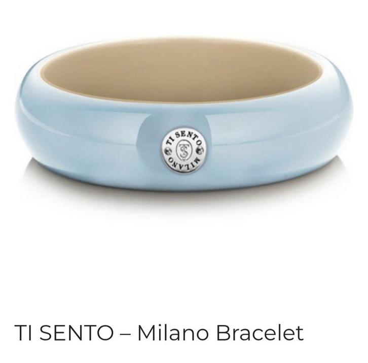 Ti Sento Millano pastelblauwe armband, Sieraden, Tassen en Uiterlijk, Armbanden, Kunststof of Plastic, Blauw, Ophalen of Verzenden