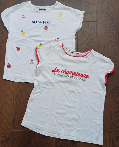 2 shirtjes, Okaïdi, maat 146, topstaat! 2=€2,-!, Kinderen en Baby's, Kinderkleding | Maat 146, Zo goed als nieuw, Meisje, Shirt of Longsleeve