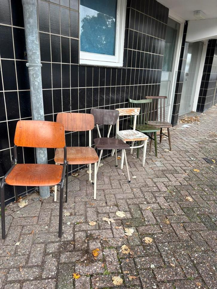 Vintage stoelen  per stuk tekoop Amsterdam Rotterdam, Huis en Inrichting, Stoelen, Gebruikt, Eén, Metaal, Bruin, Ophalen of Verzenden