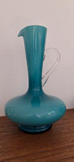 Opaline turquoise vaas, Ophalen of Verzenden, Gebruikt, Blauw, Minder dan 50 cm