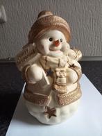 KERST: prachtige  keramische sneeuwman kan waxine lichtje in, Ophalen of Verzenden, Nieuw